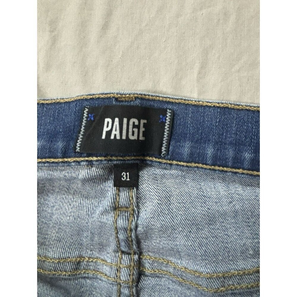 Paige Federal Skinny Jeans Mens 31 Blue Denim Med Wash Stretch 5-Pocket Preppy - Picture 6 of 9